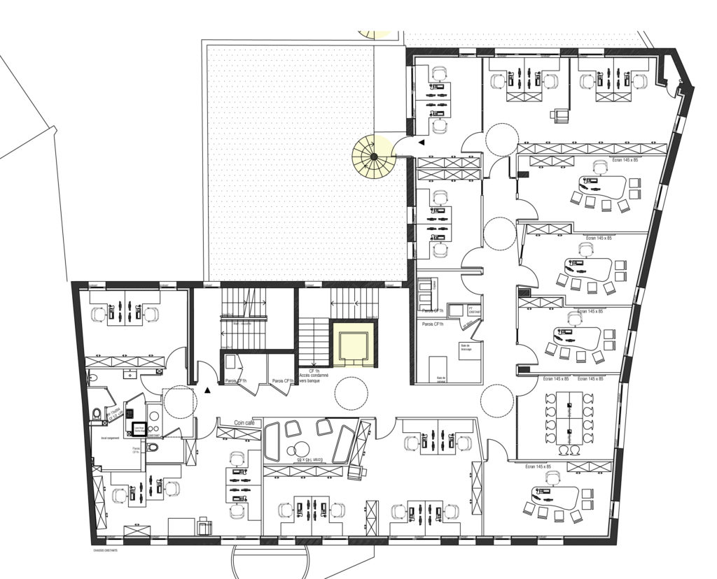 etude d'aménagement spatial de bureaux à PAris