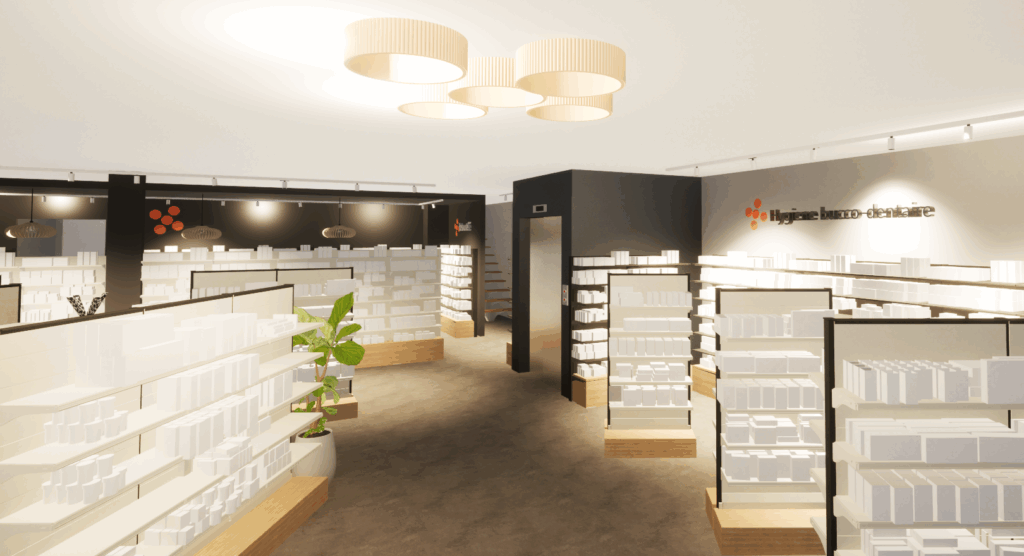 aménagement intérieur et mise en décoration d'une pharmacie