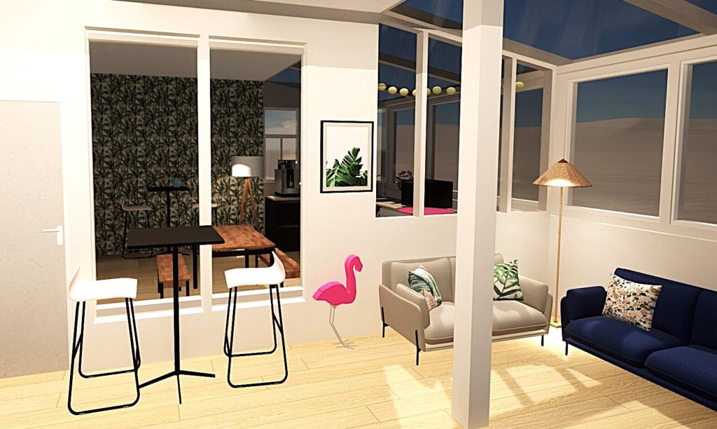 mise en décoration d'un coworking à Paris