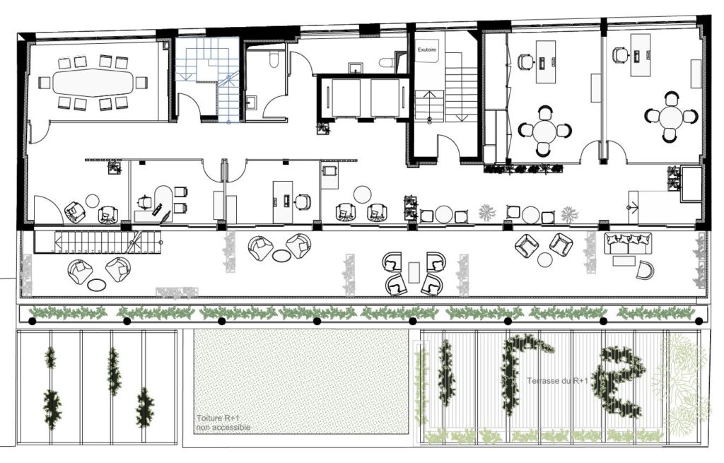 Plan de zoning et space planning pour l'agencement de bureaux d'entreprise